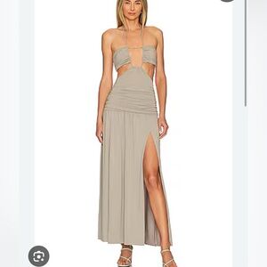 NWT Bec and Bridge Adaline Taupe Maxi Dress